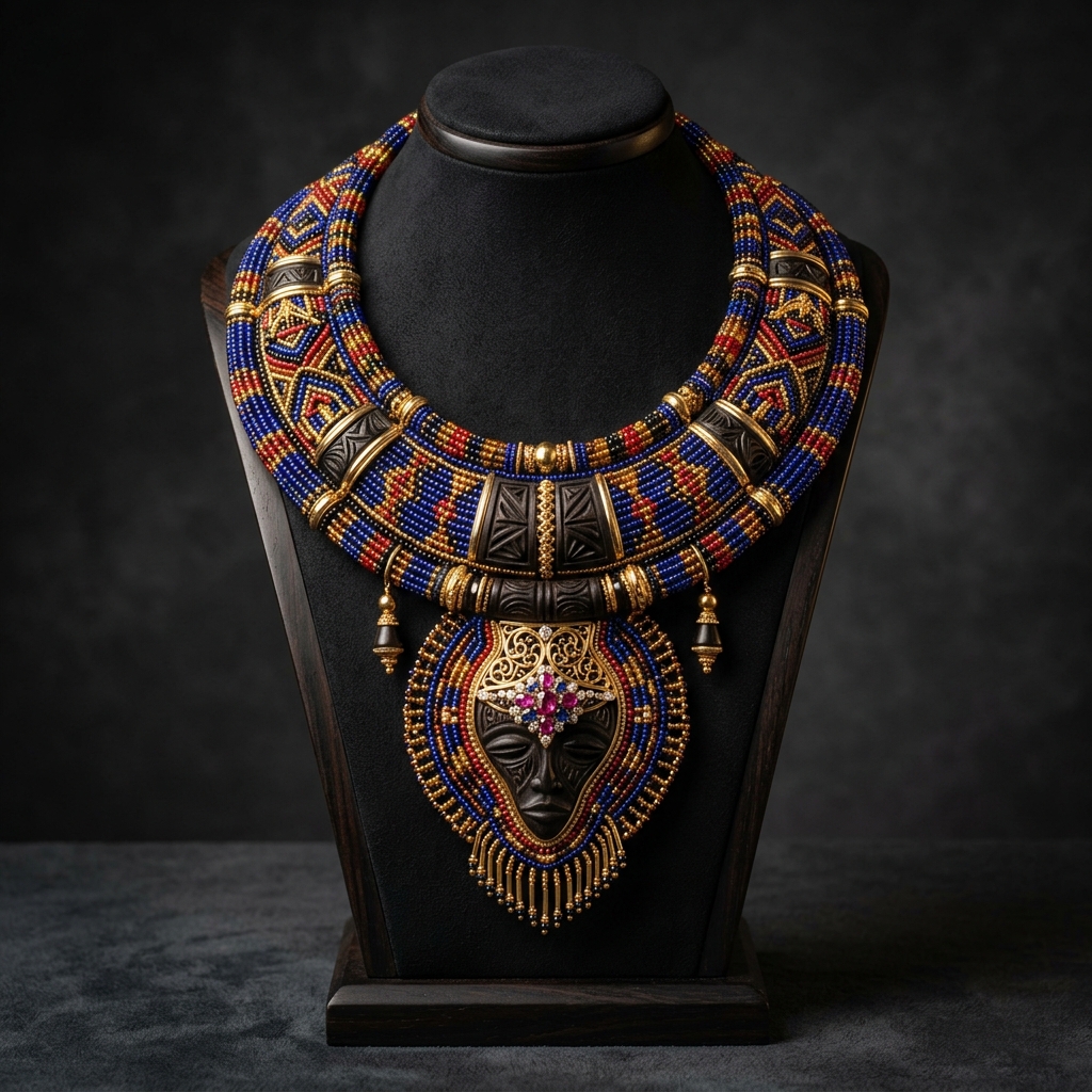 Royal African Beadwork Necklace